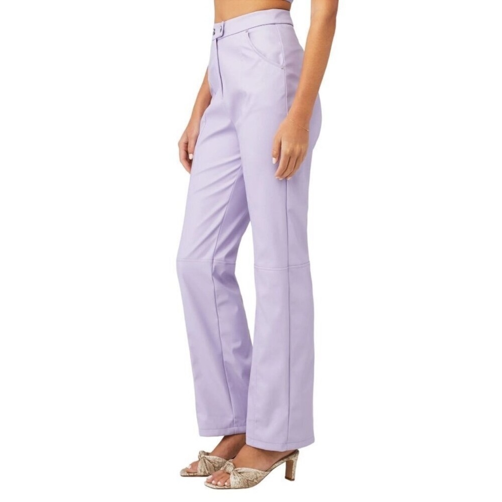 4th & Reckless Tropez Faux Leather Lilac Trouser Pants size XS - Picture 5 of 12